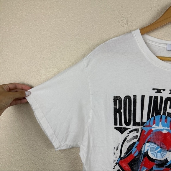 Daydreamer Rolling Stone Graphic Boyfriend Short Sleeve Top White Size Medium - Picture 4 of 12